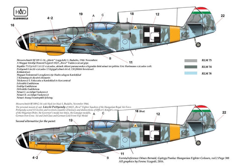 HADモデル 72174 1/72 メッサーシュミット Bf 109 G-14 デカールシート
