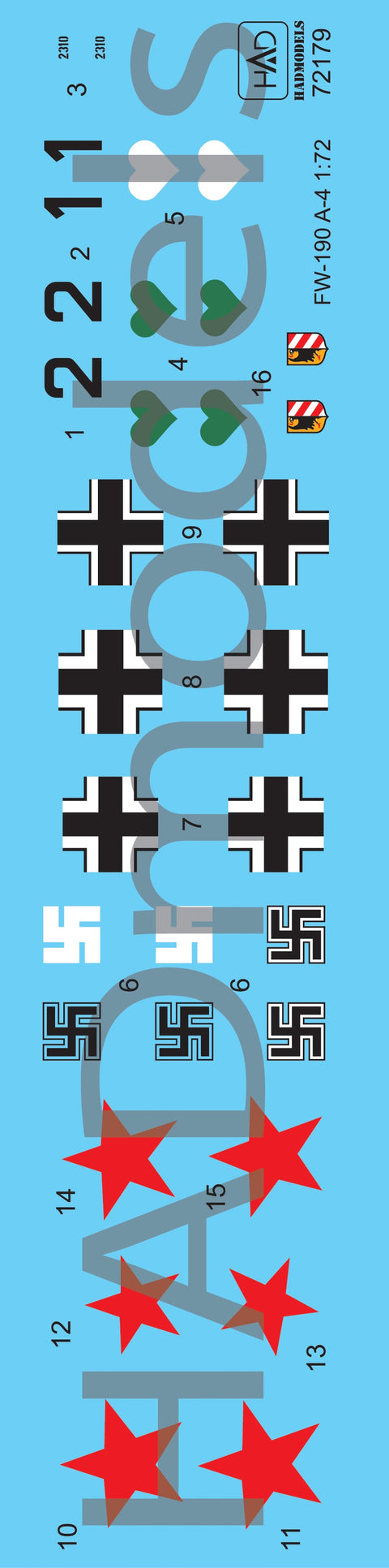 HADモデル 72179 1/72 FW-190 A-4 デカールシート
