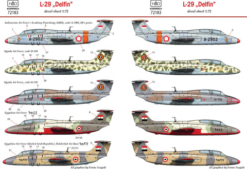 HADモデル 72183 1/72 L-29 デカールシート