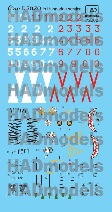HADモデル 72202 1/72 L-39 ハンガリー DDR塗装デカールシート付き