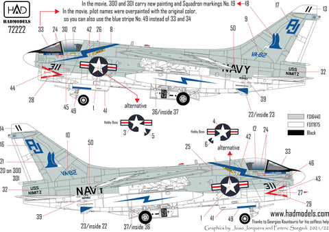 HADモデル 72222 1/72 A-7E コルセア II VA-82「ザ・マローダーズ」(「ファイナル・カウントダウン」デカールコレクション)
