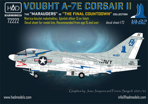 HADモデル 72222 1/72 A-7E コルセア II VA-82「ザ・マローダーズ」(「ファイナル・カウントダウン」デカールコレクション)
