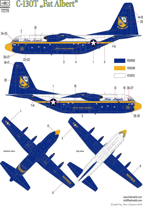 HADモデル 72270 1/72 C-130T「ファット・アルバート」デカールシート