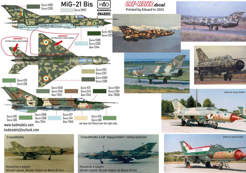 HADモデル DW-48005 1/48 MiG-21bis 剥離デカール