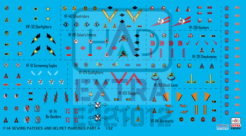 HADモデル E321012 1/32 F-14 パッチとヘルメットマーキング PART 4 デカールシート