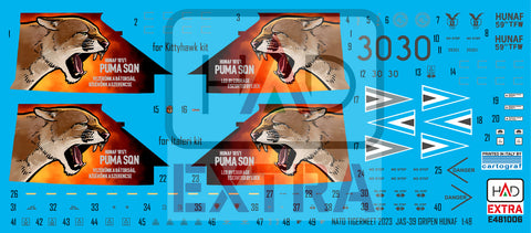 HADモデル E481006 1/48 Jas-39 グリペン タイガーミート 2023 HUNAF デカールシート
