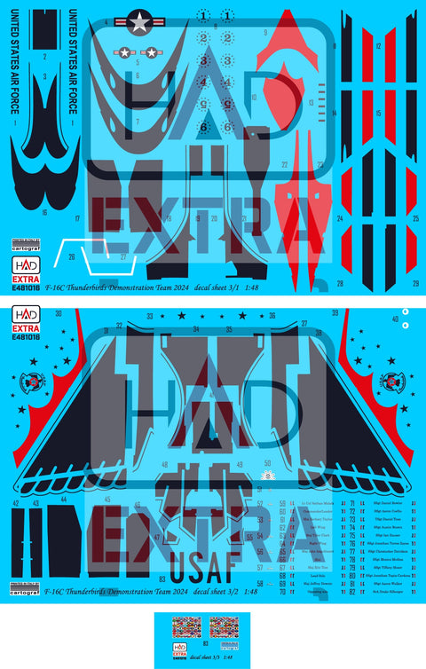 HADモデル E481016 1/48 F-16Cブロック52サンダーバーズデモンストレーションチーム2024(タミヤ用)
