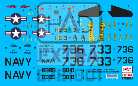 HADモデル E721001 1/72 SH-3H シーキング「ファイナル・カウントダウン」ムービーコレクション 拡張版デカール