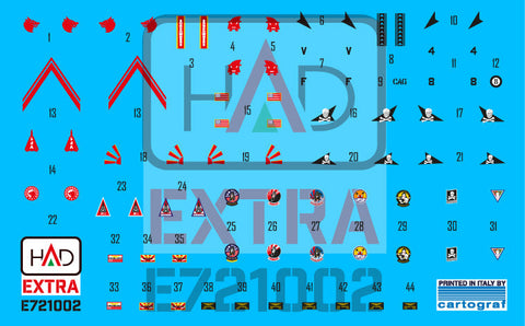 HADモデル E721002 1/72 F-14A ヘルメットとドレス縫製マーキングデカールシート