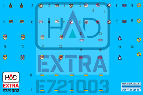 HADモデル E721003 1/72 ウクライナのSu-27B/UB縫製パッチとヘルメットマーキングデカールシート