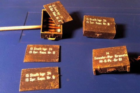 ハウラー HLU35069 1/35 ドイツ軍弾薬箱-エアブラシ用テンプレート