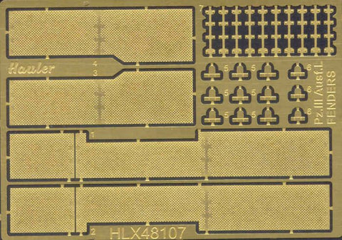 ハウラー HLX48107 1/48 III号戦車 L型 フェンダー エッチングパーツ(タミヤ用)
