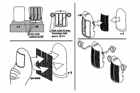 ハウラー HLX48412 1/48 イギリス 2トン 4×2 野戦救急車 フロントグリル(タミヤ用)