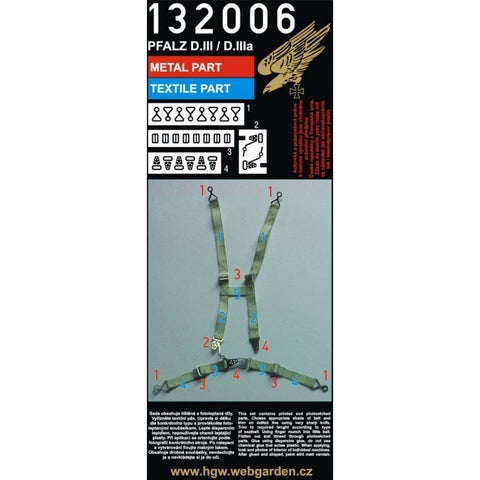 HGW 132006 1/32 ファルツ D.III/D.IIIa シートベルト 2セット | ウイングナットウイングナットウイングス, ローデン用