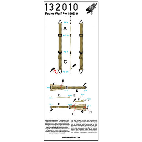 HGW 132010 1/32 フォッケウルフ Fw 190D-9 シートベルト 2セット | ハセガワ, レベル用