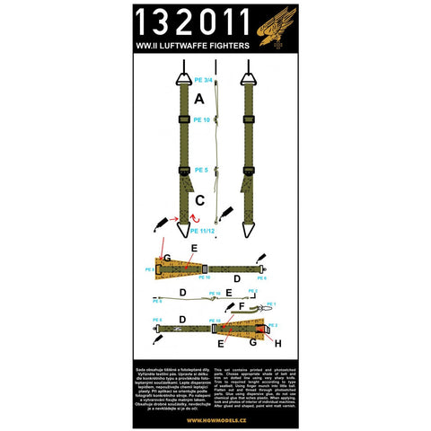 HGW 132011 1/32 ルフトヴァッフェ戦闘機用 シートベルト 2セット | WWII時