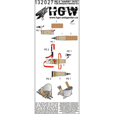 HGW 132027 1/32 RE.8 ハリー・テイト シートベルト 2セット | ウイングナットウイングス用