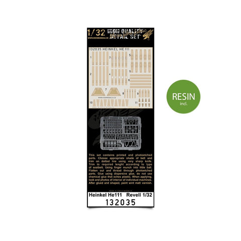 HGW 132035 1/32 ハインケル He 111P + シート シートベルト resin parts included | レベル用