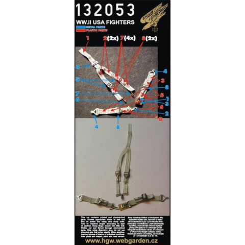 HGW 132053 1/32 アメリカ戦闘機用 シートベルト 2セット | WWII時