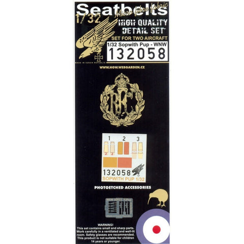 HGW 132058 1/32 ソッピース パップ シートベルト 2セット | ウイングナットウイングス用
