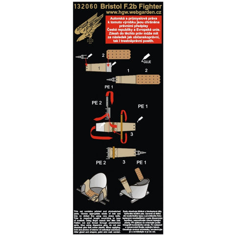HGW 132060 1/32 ブリストル F.2b ファイター シートベルト 2セット | ウイングナットウイングス用