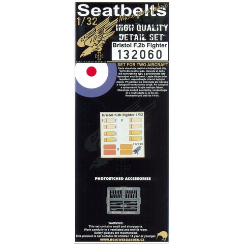 HGW 132060 1/32 ブリストル F.2b ファイター シートベルト 2セット | ウイングナットウイングス用