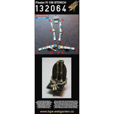 HGW 132064 1/32 フィスラー Fi 156 シュトルヒ シートベルト ハセガワ用