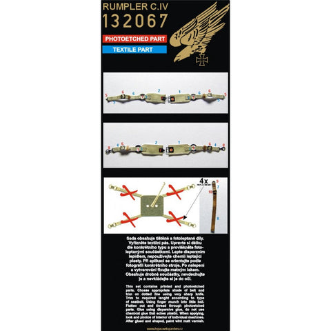 HGW 132067 1/32 ルンプラー C.IV シートベルト 2セット | ウイングナットウイングス用