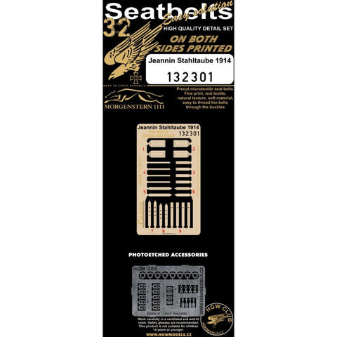 HGW 132301 1/32 ジャンニン・シュタルタウベ シートベルト pre-cut (laser) | double-sided printing
