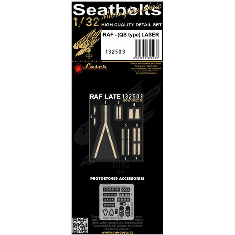 HGW 132503 1/32 RAF - 後期型 シートベルト pre-cut (laser) | WWII時