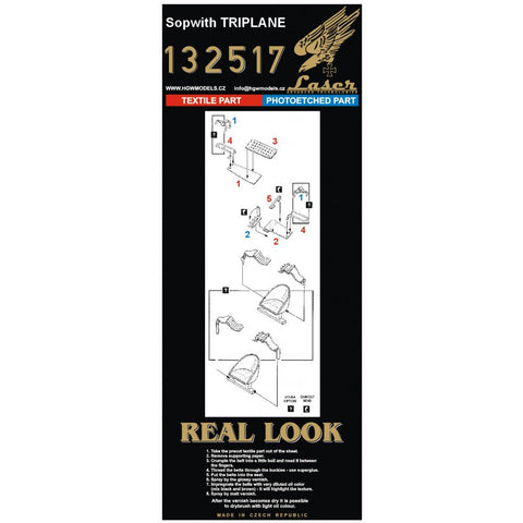 HGW 132517 1/32 ソッピース Triplane シートベルト pre-cut (laser) | ウイングナットウイングス用