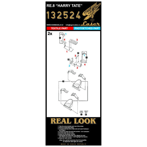 HGW 132524 1/32 RE.8 ハリー・テイト シートベルト pre-cut (laser) | ウイングナットウイングス用
