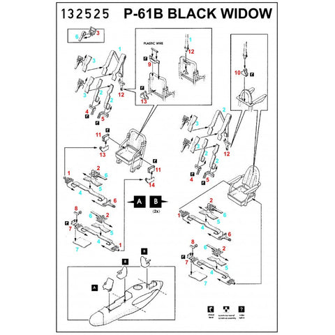 HGW 132525 1/32 P-61B ブラックウィドウ シートベルト pre-cut (laser) | ホビーボス用