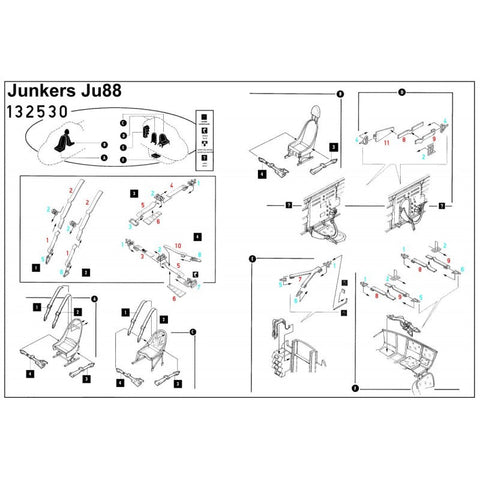 HGW 132530 1/32 ユンカース Ju 88A-4 シートベルト pre-cut (laser) | レベル用