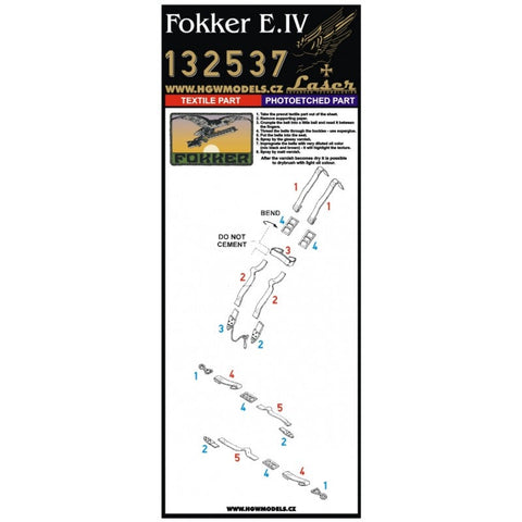 HGW 132537 1/32 フォッカー E.IV シートベルト pre-cut (laser) | ウイングナットウイングス用