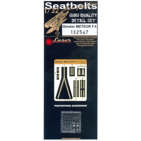 HGW 132547 1/32 グロスター ミーティア F.4 シートベルト pre-cut (laser) | HKモデル用