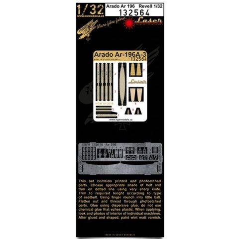 HGW 132564 1/32 アラド Ar 196A-3 + シート シートベルト pre-cut (laser) | レベル用