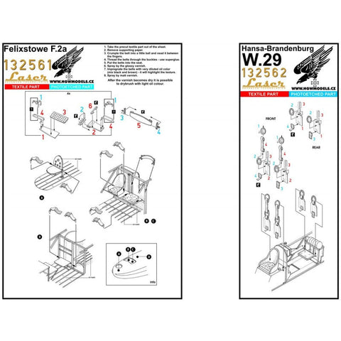 HGW 132566 1/32 フェリクストウ F.2a + W.29 シートベルト pre-cut (laser) | ウイングナットウイングス (デュエリスト)用