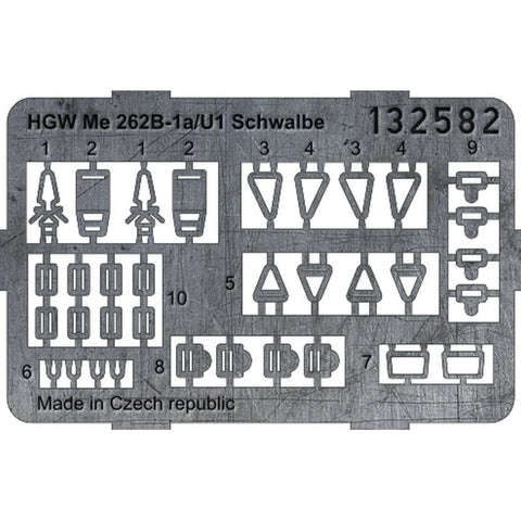 HGW 132582 1/32 メッサーシュミット Me 262B シュワルベ シートベルト pre-cut (laser) | レベル, トランぺッター用