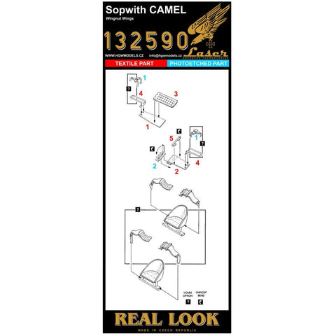 HGW 132590 1/32 ソッピースキャメル シートベルト pre-cut (laser) | ウイングナットウイングス用