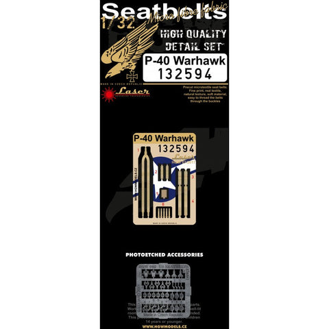 HGW 132594 1/32 P-40 ウォーホーク シートベルト pre-cut (laser)