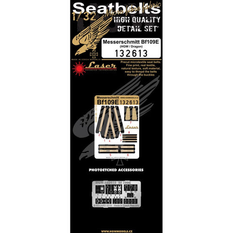 HGW 132613 1/32 メッサーシュミット Bf 109E-7 シートベルト pre-cut (laser)