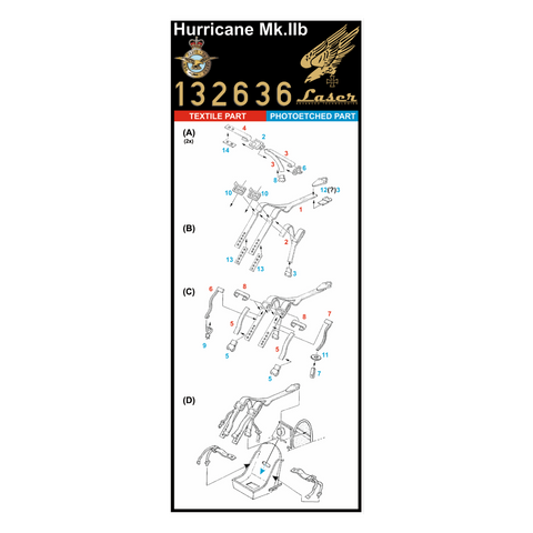 HGW 132636 1/32 ホーカーハリケーン Mk.Iib シートベルト pre-cut (laser) | レベル用