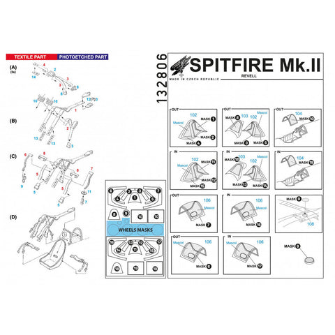 HGW 132806 1/32 スピットファイア Mk.II シートベルト BASIC LINE: seatbelts + masks | レベル用