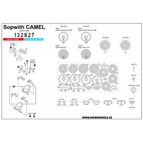 HGW 132827 1/32 ソッピースキャメル シートベルト BASIC LINE: seatbelts + masks | ウイングナットウイングス用