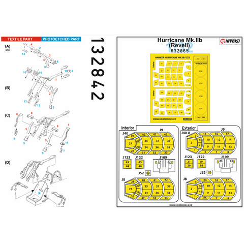 HGW 132842 1/32 ホーカーハリケーン MK.IIB シートベルト BASIC LINE: seatbelts + masks | レベル用