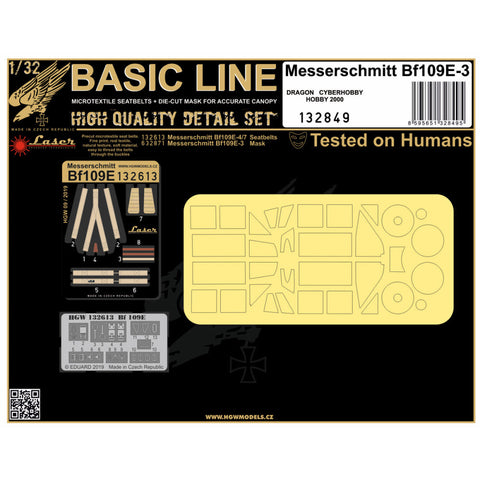 HGW 132849 1/32 BF 109E-3 シートベルト BASIC LINE: seatbelts + masks | ドラゴン, サイバーホビー, ホビー 2000用