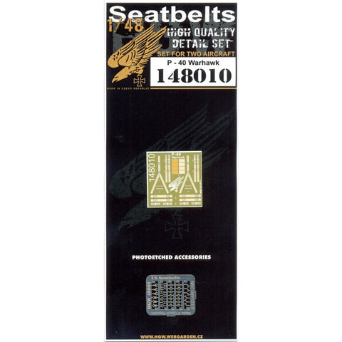 HGW 148010 1/48 カーチス P-40 ウォーホーク / キティホーク シートベルト 2セット | ハセガワ, Mauve, トランぺッター