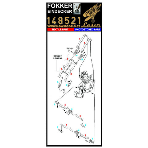 HGW 148521 1/48 フォッカー Eindecker シートベルト pre-cut (laser) | エデュアルド用