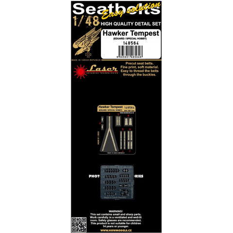 HGW 148564 1/48 ホーカー テンペスト シートベルト pre-cut (laser) | エデュアルド, スペシャルホビー用